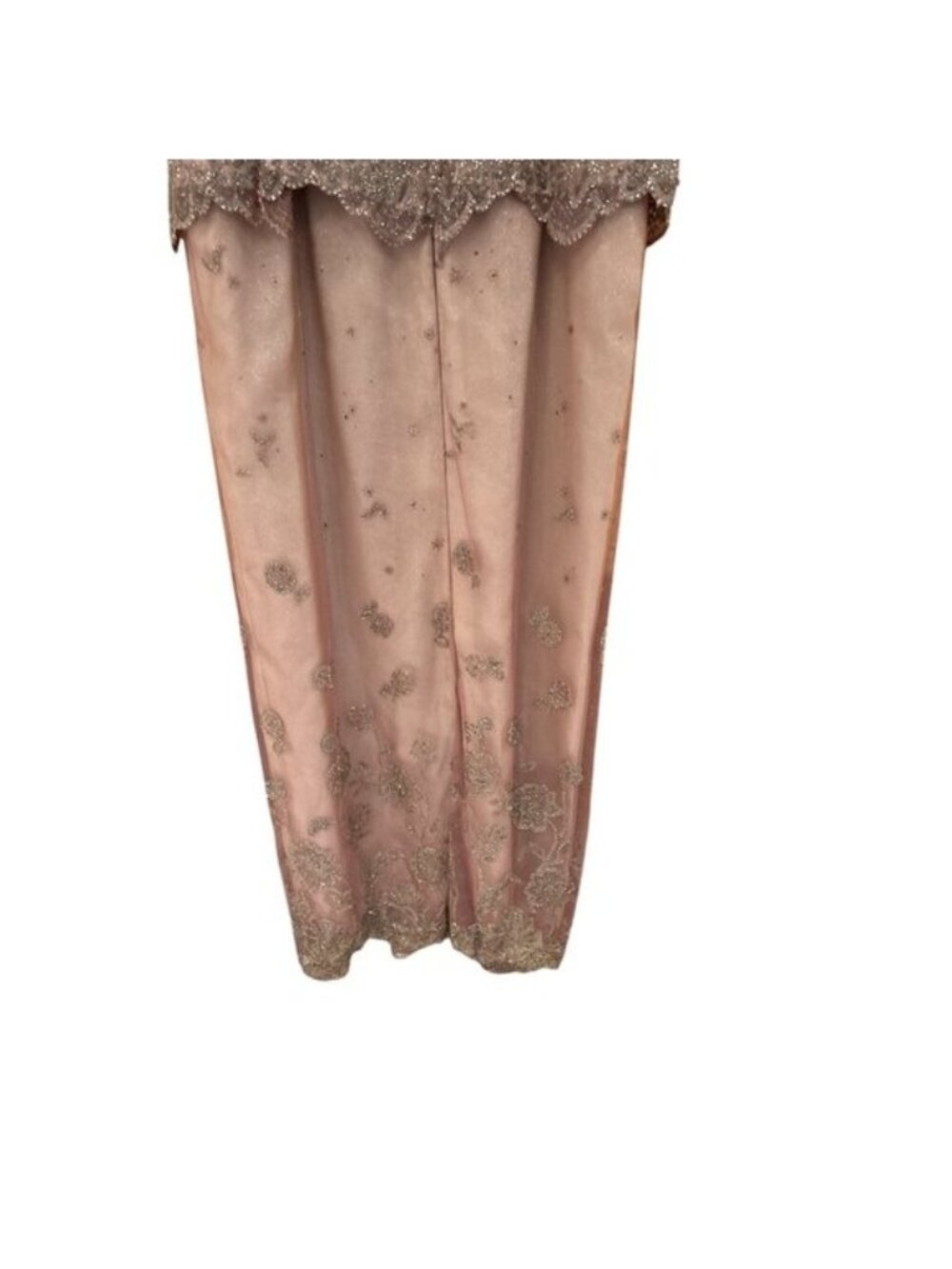 Vintage Rose Taft Couture Beaded Gown Dusty Rose Off Shoulder Formal Dress USA - Picture 8 of 14